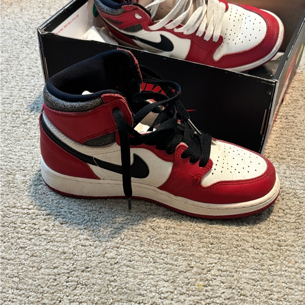 Nike Kids Red and White High-Top Sneakers